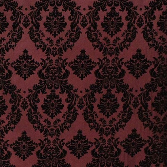 Velvet Damask Polyester Taffeta Fabric, All Colors - Picture 2 of 16